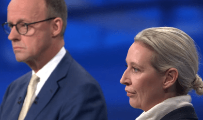 Friedrich Merz e Alice Weidel em debate