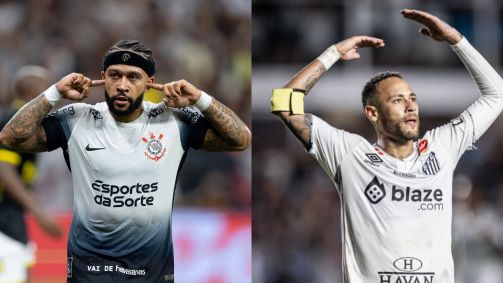 Memphis Depay, pelo Corinthians, e Naymer, pelo Santos, disputam clássico nesta quarta-feira (12)