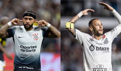 Memphis Depay, pelo Corinthians, e Naymer, pelo Santos, disputam clássico nesta quarta-feira (12)