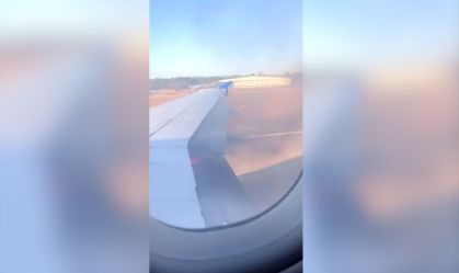 VÍDEO: Passageira da United Airlines filma asa do avião pegando fogo