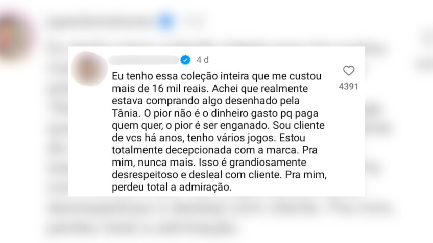 Influenciadora afirma ter gasto R$ 16 mil em coleção envolvida em polêmica • Reprodução/Redes sociais