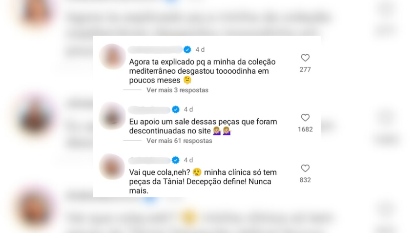 Consumidoras insatisfeitas cobraram marca em comentários na página oficial • Reprodução/Redes sociais