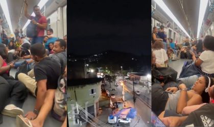 Imagem de destaque do post: Passageiros do metrô se jogam no chão durante tiroteio no Rio