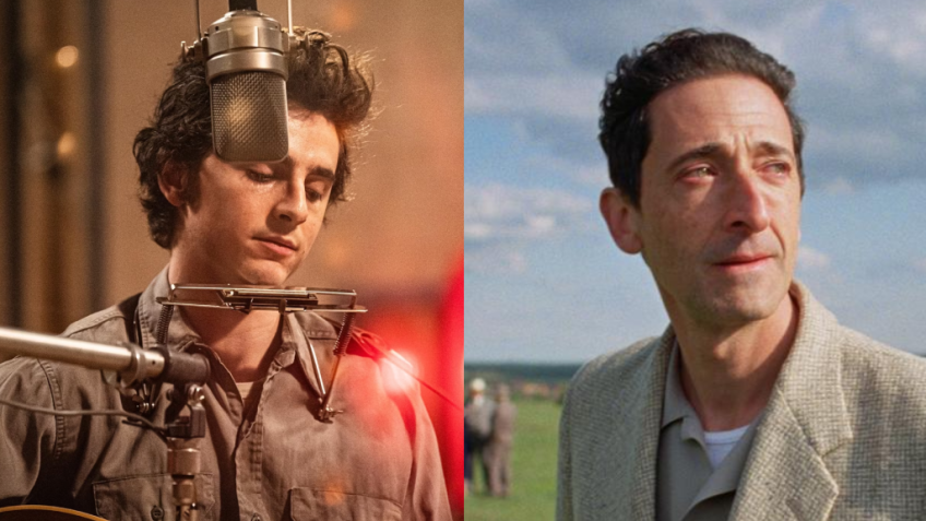 A disputa de Melhor Ator do Oscar 2025 está entre Timothée Chalamet ("Um Completo Desconhecido") e Adrien Brody ("O Brutalista") • Reprodução