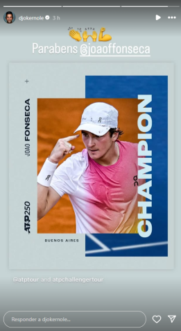 Djokovic parabeniza João Fonseca por título • Reprodução/Instagram/Djokernole