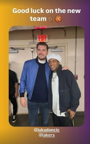 Story de Ronaldinho com Doncic • Divulgação / Ronaldinho