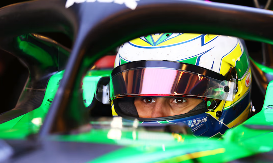Gabriel Bortoleto em sua estreia na pré-temporada da F1