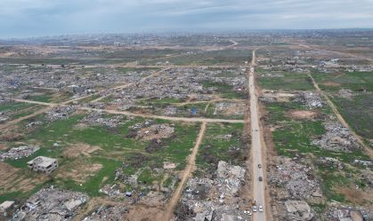 Vista aérea do corredor Netzarim, na Faixa de Gaza, após retirada completa das tropas de Israel