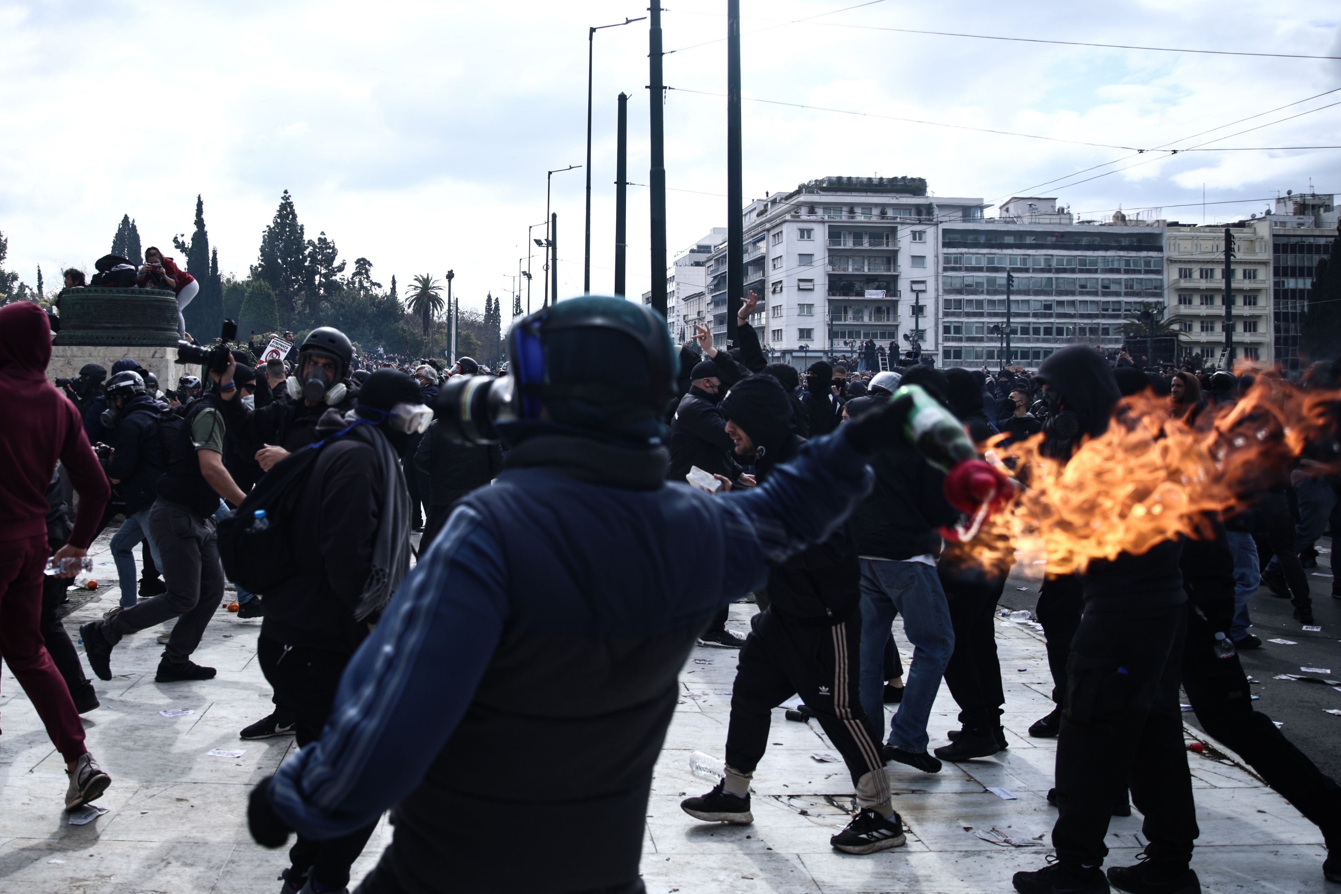Protesters clash with police in Athens during rally marking Greece's deadliest train crash