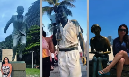 IA dá vida a estátuas do Rio de Janeiro