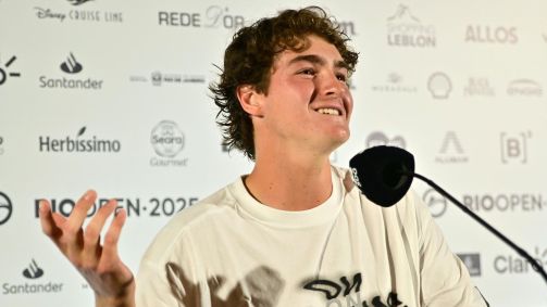 João Fonseca em coletiva antes da estreia no Rio Open