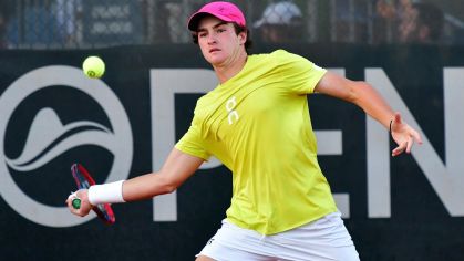 João Fonseca em treino para o Rio Open