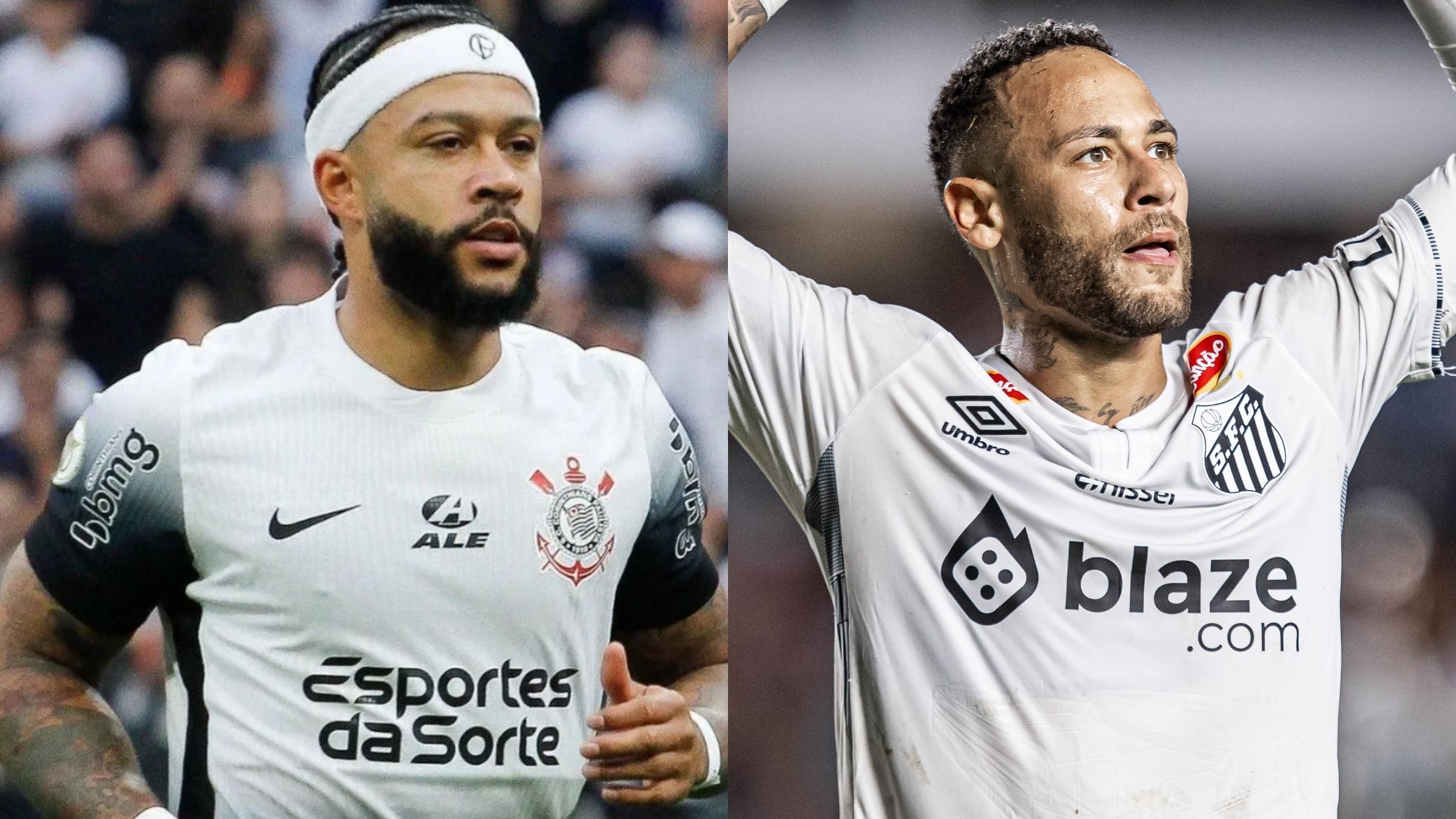 Memphis Depay e Neymar são grandes destaques deste Corinthians e Santos pelo Paulistão