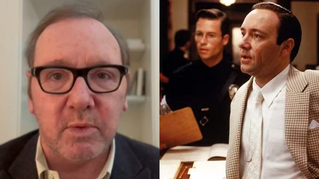 Montagem com Kevin Spacey e cena de "Los Angeles - Cidade Proibida"
