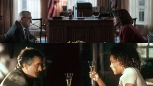 Montagem com Robert DeNiro e Angela Bassett em série da Netflix e filme dos anos 1990