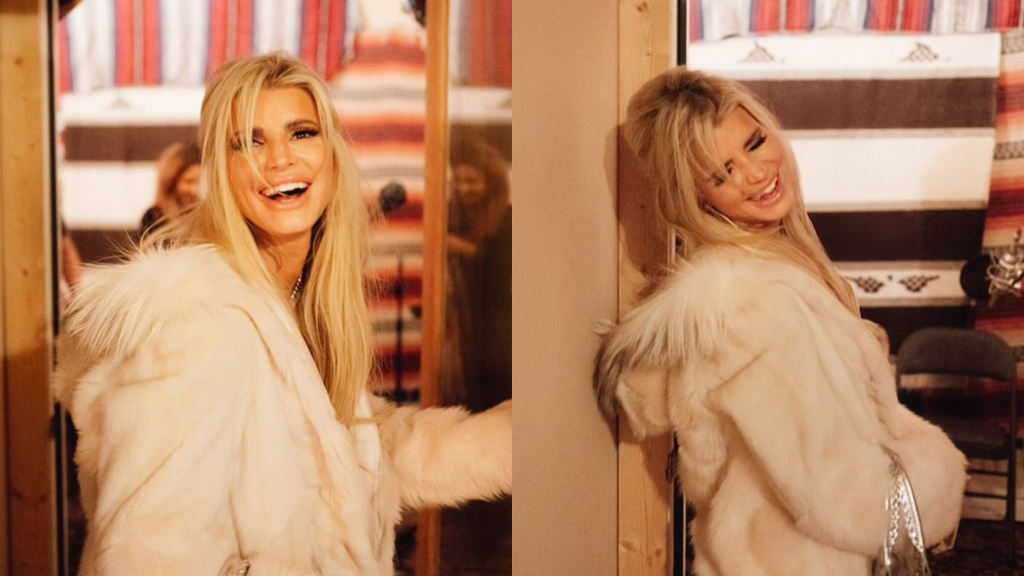 Montagem com fotos de Jessica Simpson no Instagram