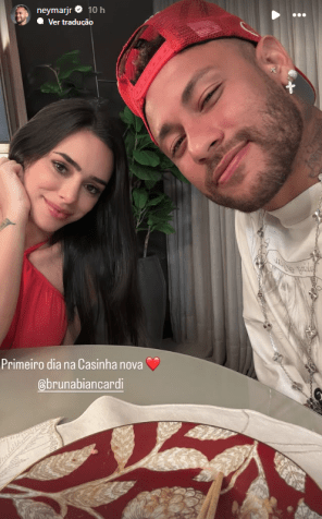 Neymar e Bruna Biancardi em publicação nas redes sociais • Foto: Divulgação/ Neymar