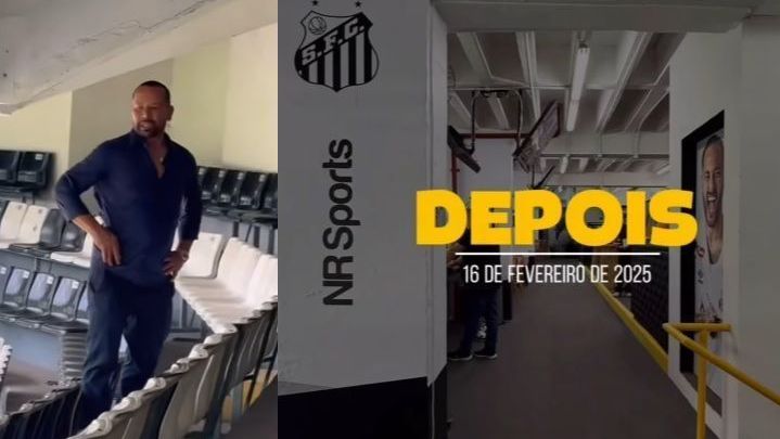 Neymar pai, que lidera reforma da Vila Belmiro, mostra resultado das obras