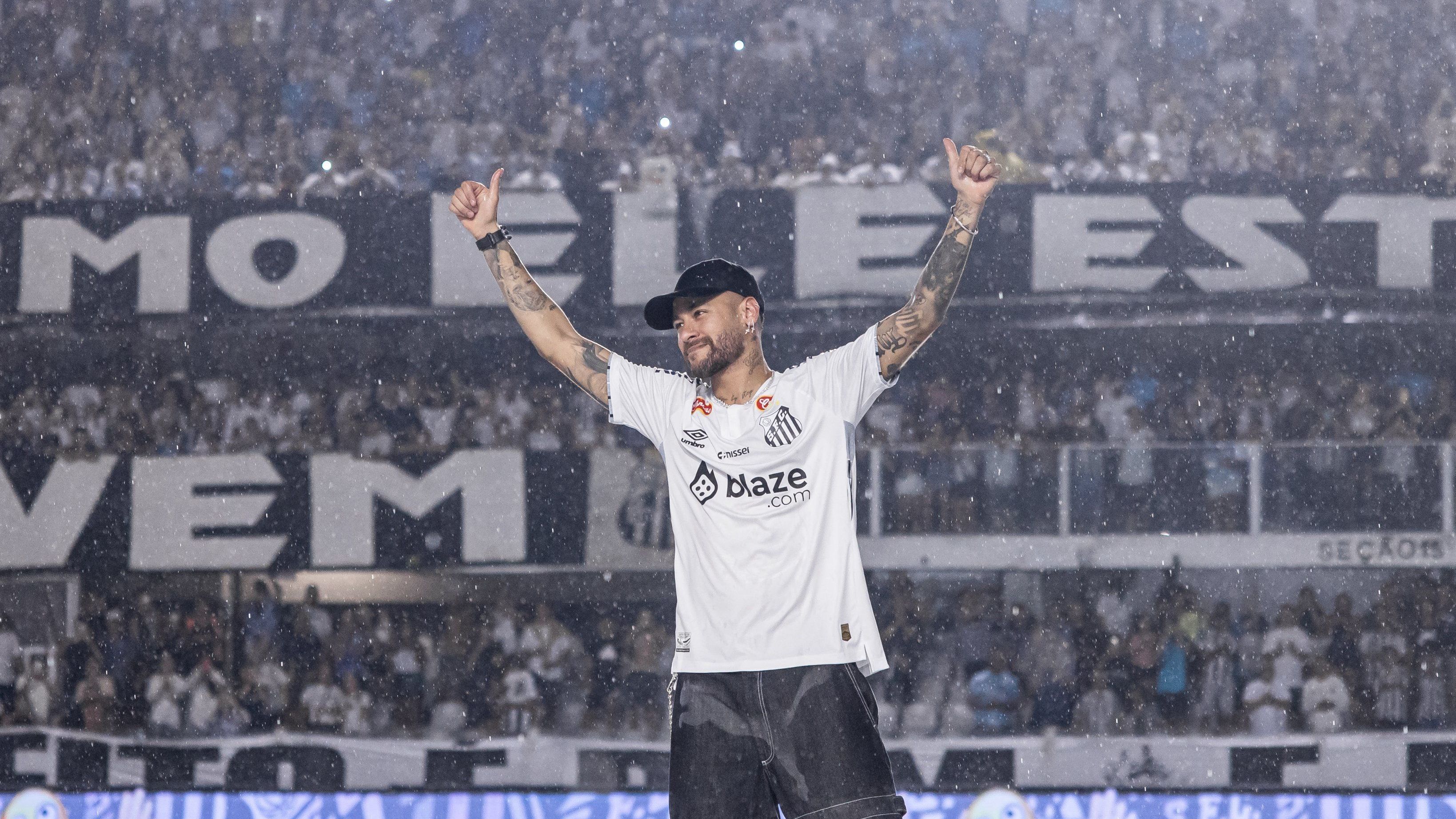 Neymar em apresentação no Santos