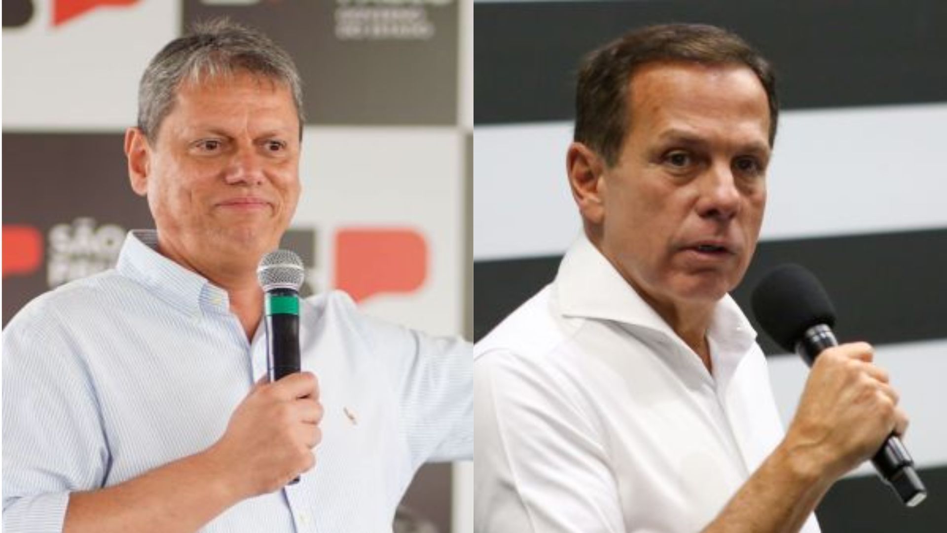 O atual governador de São Paulo, Tarcísio de Freitas (Republicanos) e o ex-governador João Doria