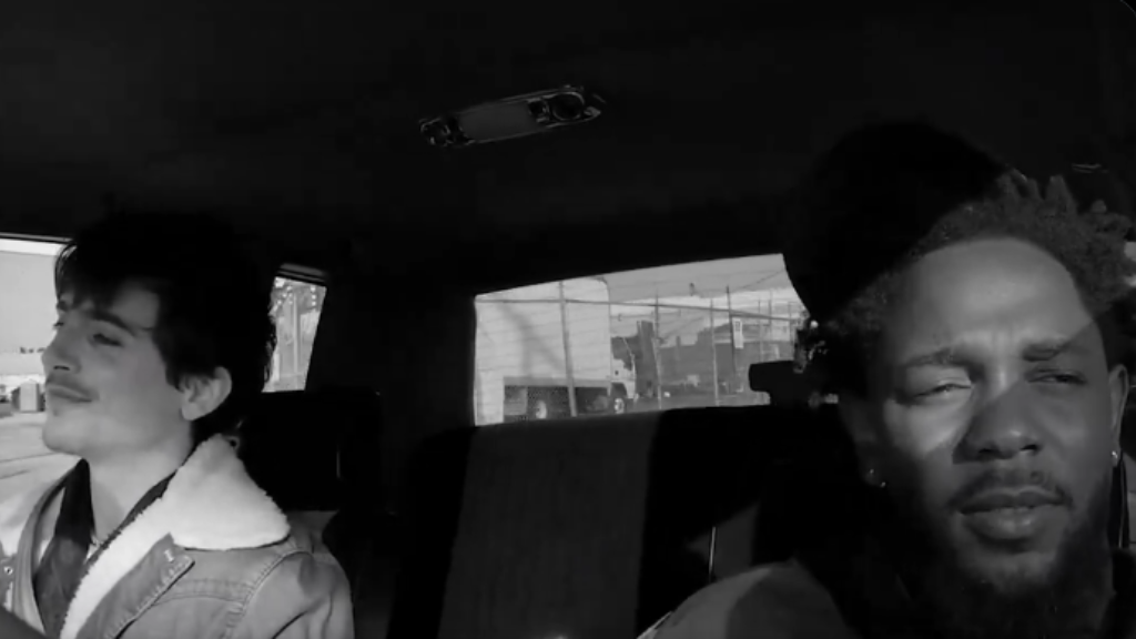 Timothée Chalamet e Kendrick Lamar em vídeo divulgado pela NFL