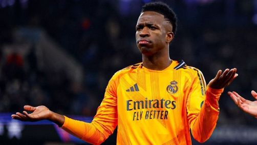 Vini Jr durante partida do Real Madrid