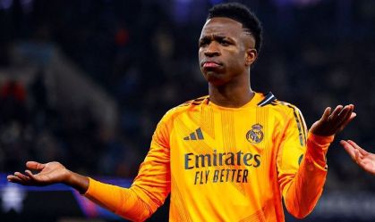 Vini Jr durante partida do Real Madrid