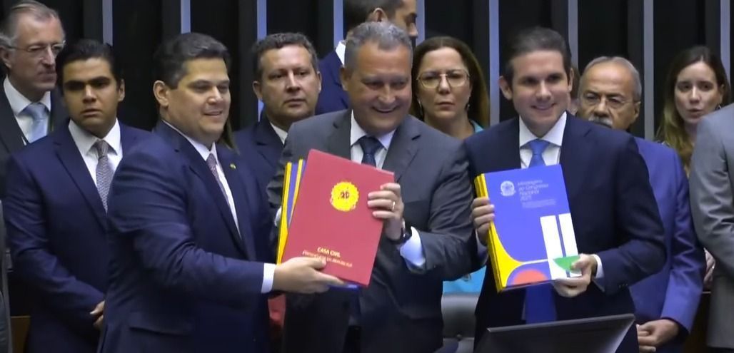 Alcolumbre, Rui Costa e Hugo Motta
