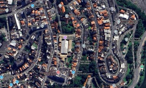 Local aproximado onde o cemitério de escravos teria funcionado em Salvador (BA)