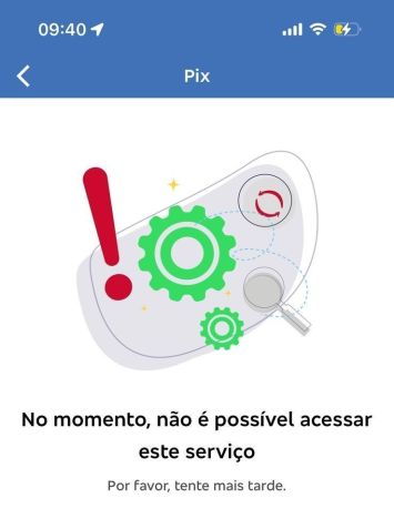 • Print feito pela reportagem mostra Pix fora do ar CNN/Reprodução