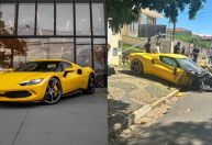 Ferrari que custa quase R$ 4 milhões fica destruída após batida; veja vídeo