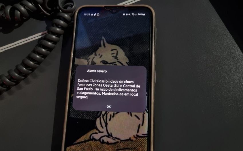 "Alerta Severo" enviado pela Defesa Civil em São Paulo • Reprodução
