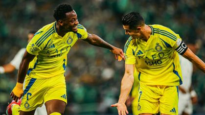 Jhon Durán e Cristiano Ronaldo em partida pelo Al-Nassr