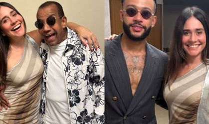 Alessandra Negrini posa com Memphis Depay e Jorge Ben Jor: "Ídolos"