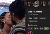 BBB25: Aline dá carinha de vômito para Diogo no Queridômetro após indicação