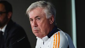 Carlo Ancelotti durante entrevista coletiva do Real Madrid