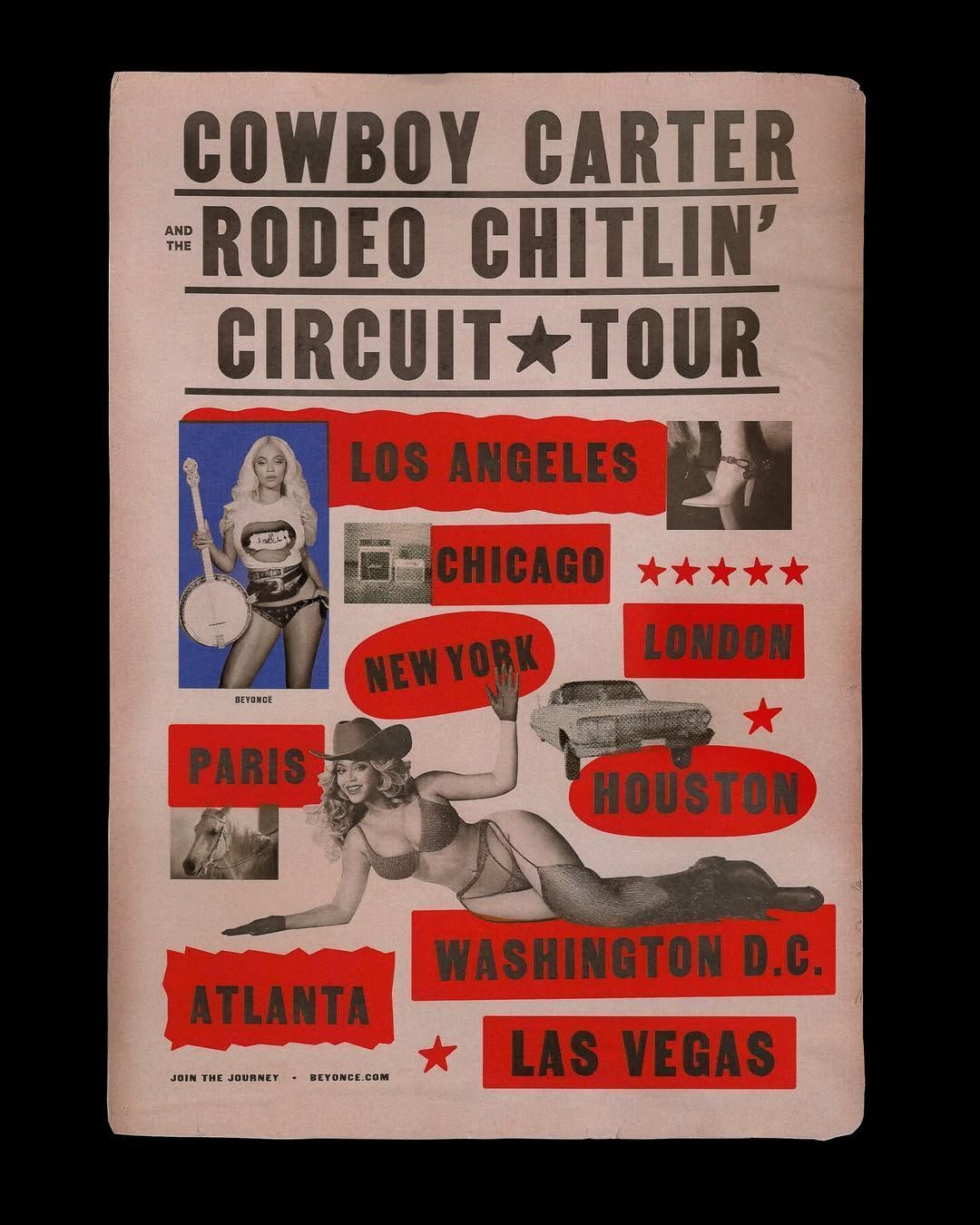 Beyoncé divulga locais da turnê de Cowboy Carter • Instagram/Beyoncé