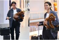 Bruna Marquezine embarca no Rio com cachorro que adotou com João Guilherme