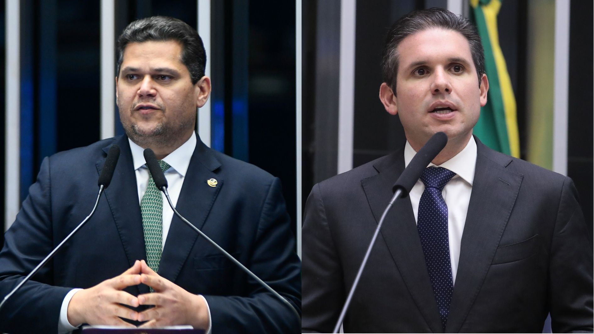 Davi Alcolumbre e Hugo Motta