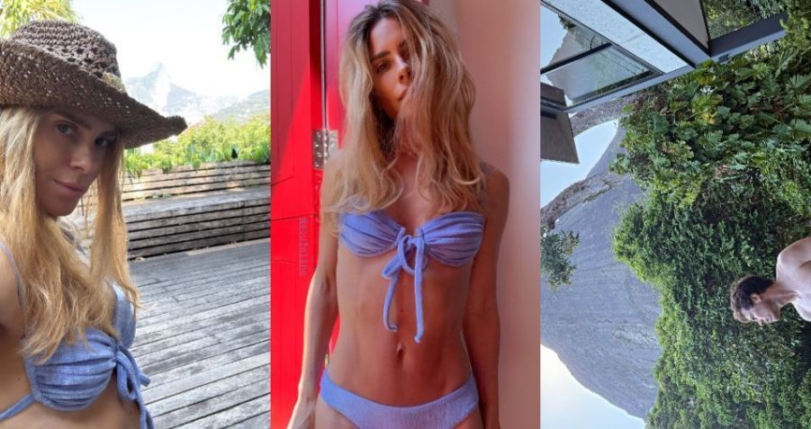 Carolina Dieckmann publicou fotos de biquíni lilás e marido da atriz apareceu nos registros • Instagram/Carolina Dieckmann