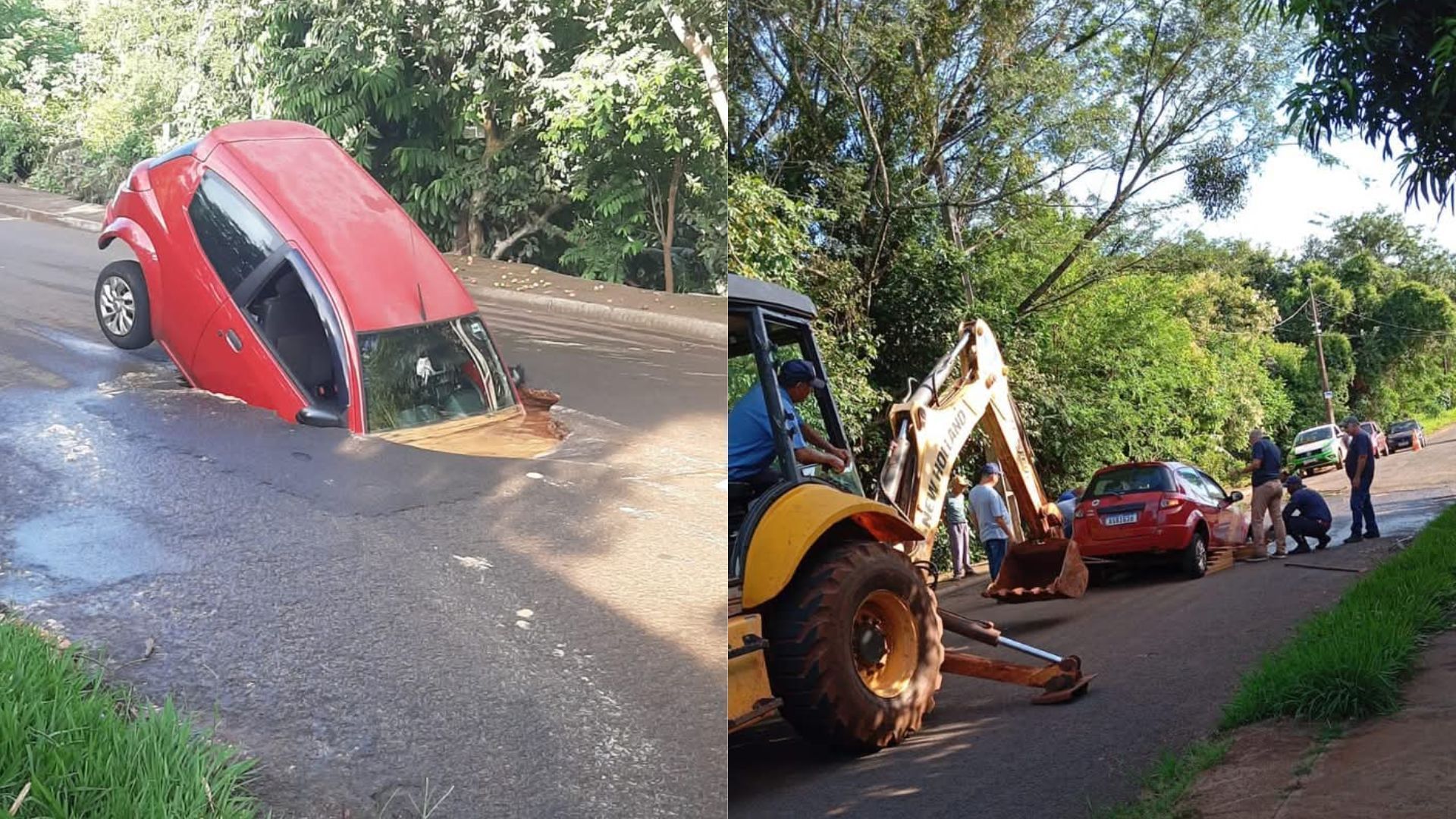 carro afunda pr