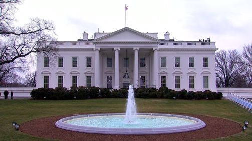Lado de fora da Casa Branca, residência oficial da Presidência dos EUA.