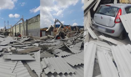 Galpão desaba e deixa quatro feridos no litoral de São Paulo