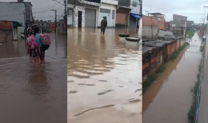 Vídeos: Após chuvas, ruas ficam debaixo d'água na zona leste de São Paulo