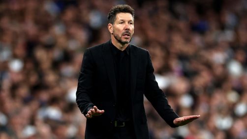 Diego Simeone em jogo do Atlético de Madrid