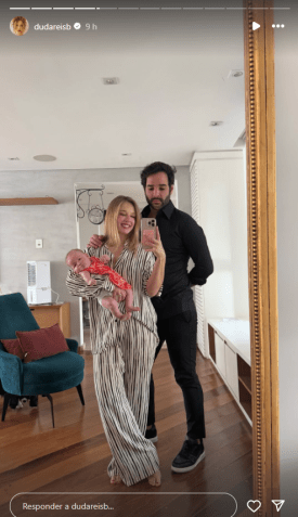 Filha de Duda Reis completou 1 mês no início de fevereiro • Instagram/Duda Reis