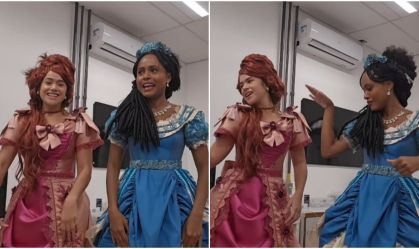 Estrelas de "Garota do Momento", Maisa e Duda Santos se divertem com dança