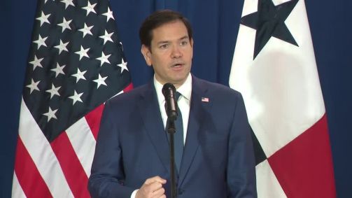 Diplomata Marco Rubio em visita ao Panamá.