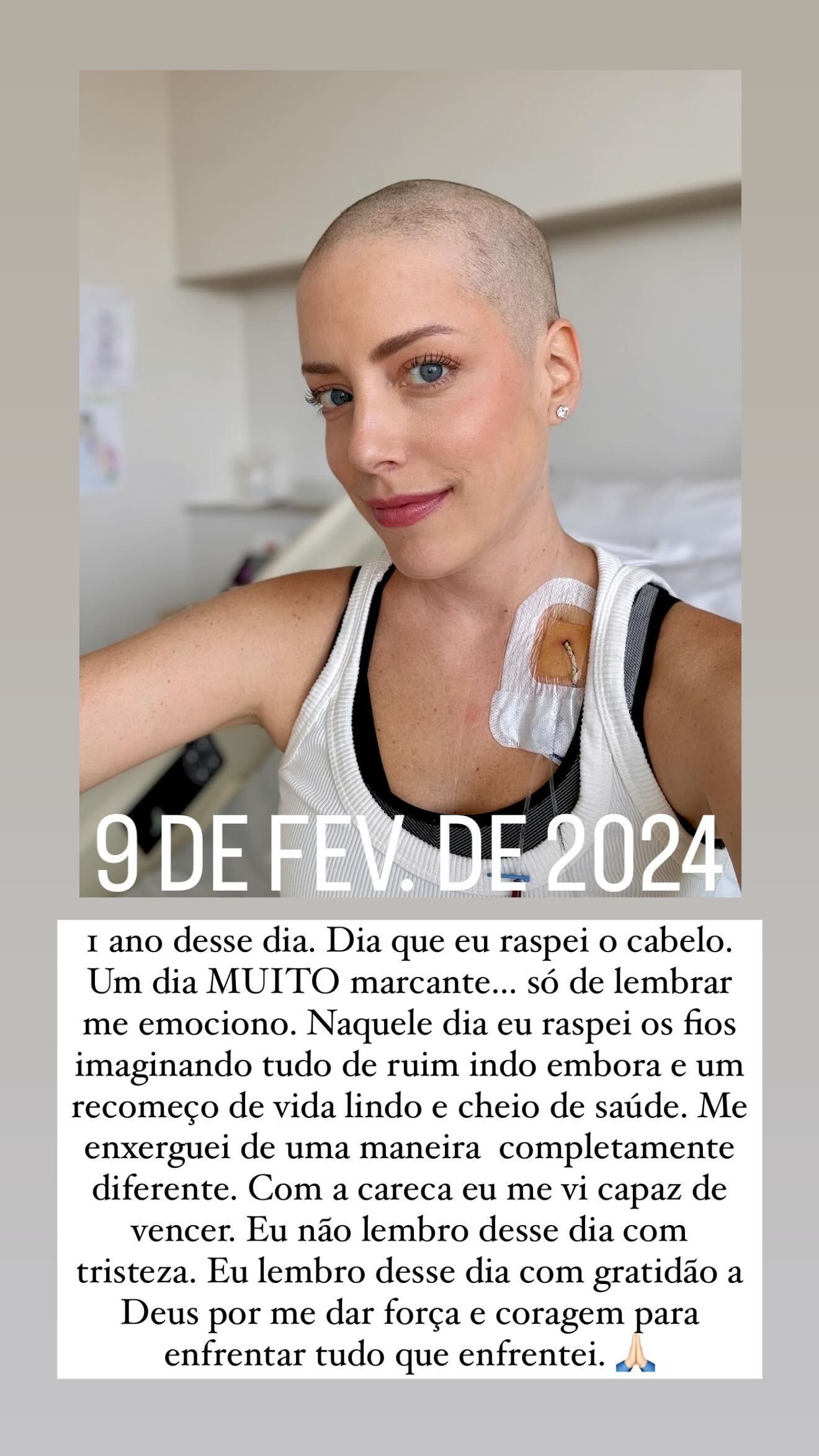 Fabiana Justus compartilha reflexão um ano após raspar os cabelos em tratamento de câncer • Instagram/Fabiana Justus