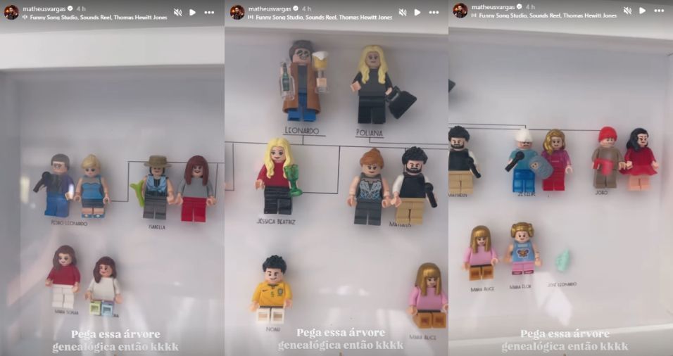 Matheus Vargas mostrou árvore genealógica da família com formato de bonecos • Instagram/Matheus Vargas